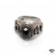 Men's ring with hematite and embos of snake